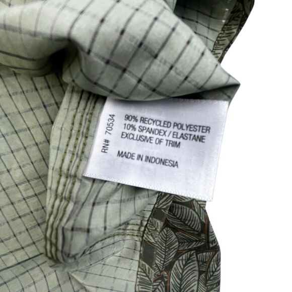 Orvis Active Fit Shirt Men’s XL Green Floral Leaf Hawaiian Performance Beach - Picture 7 of 9